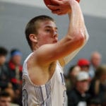 Grant Ledford shoots for Grace Christian in the Rams' game at Oak Hill Academy. (photo: Danny Parker).