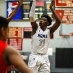 Grace Christian junior B.J. Marable scored six points for the Rams in their game at No. 3 Oak Hill Academy. (Photo: Danny Parker).